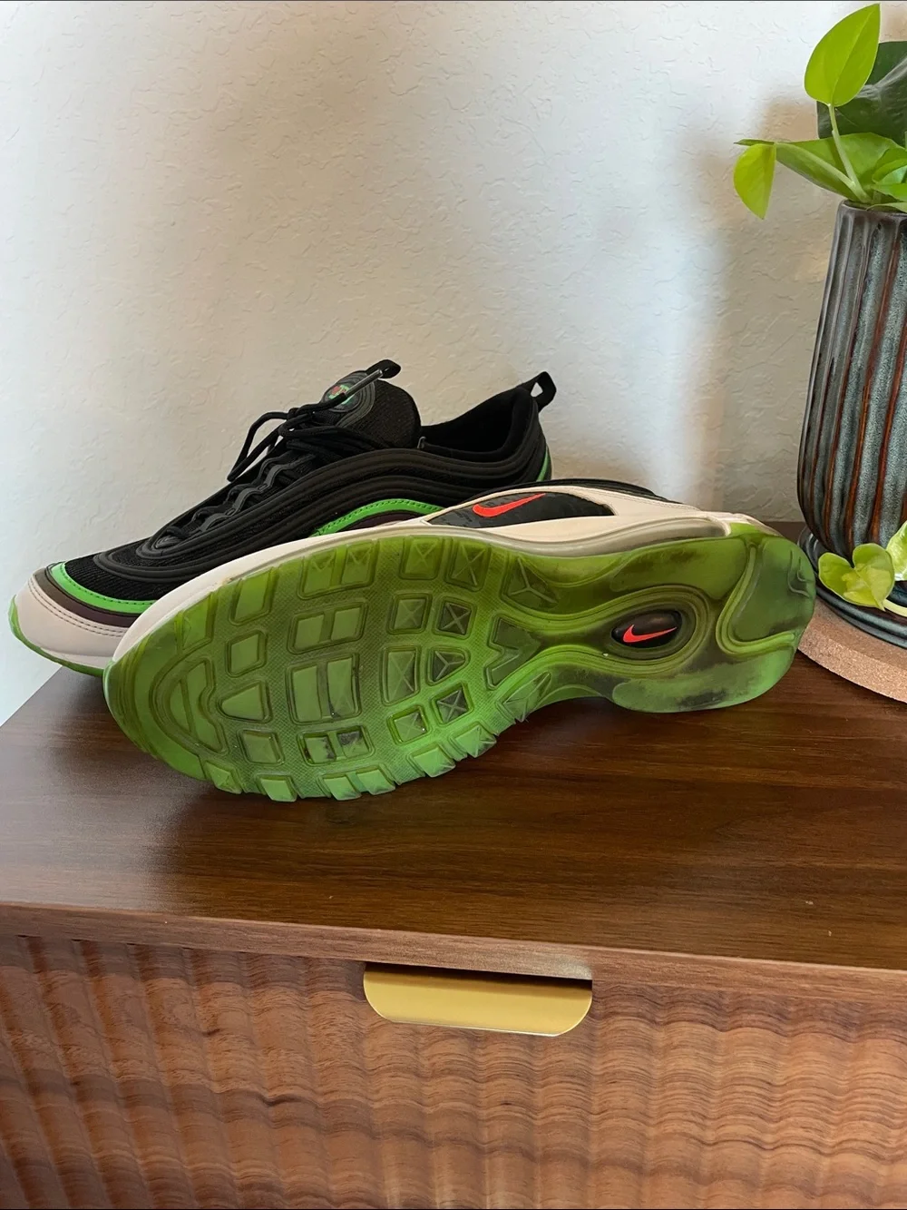 Nike Air Max 97, Black, White, Green & Red Air Max Style Sneakers